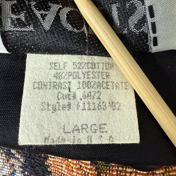 Vtg 90s Kitten Cat Print Tapestry Vest by Facets by Mirrors Women's Large - Picture 5 of 11